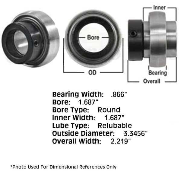Aftermarket Tractor ReLubri Fits CATable Spherical Ball Bearing With Collar WPS111GRC - main